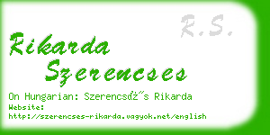 rikarda szerencses business card